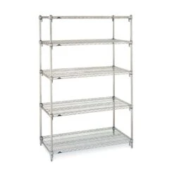 Metro Super Erecta Adjustable 5-Tier Stationary Starter Wire Shelving Unit, Chrome
