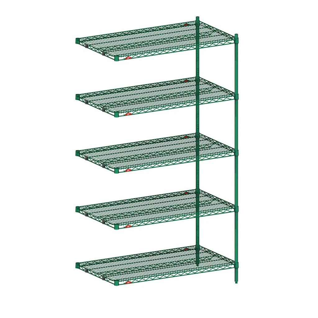 Metro Super Erecta 5-Tier Stationary Add-On Wire Shelving Unit, Metroseal 3 Epoxy 3 Metro Super Erecta 5-Tier Stationary Add-On Wire Shelving Unit, Metroseal 3 Epoxy