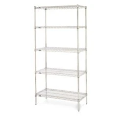 Metro Super Erecta 5-Tier Stationary Starter Wire Shelving Unit, Chrome