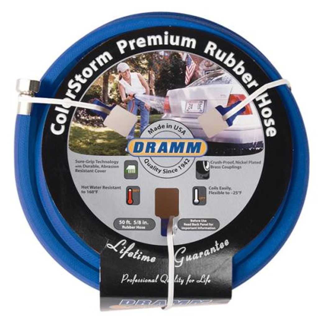 Dramm ColorStorm Premium Blue Rubber Hose, 5/8 In X 50 Ft 3 Dramm ColorStorm Premium Blue Rubber Hose, 5/8 In X 50 Ft
