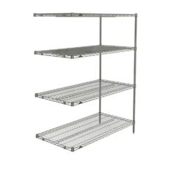 Metro Super Erecta 4-Tier Stationary Add-On Wire Shelving Unit, Chrome