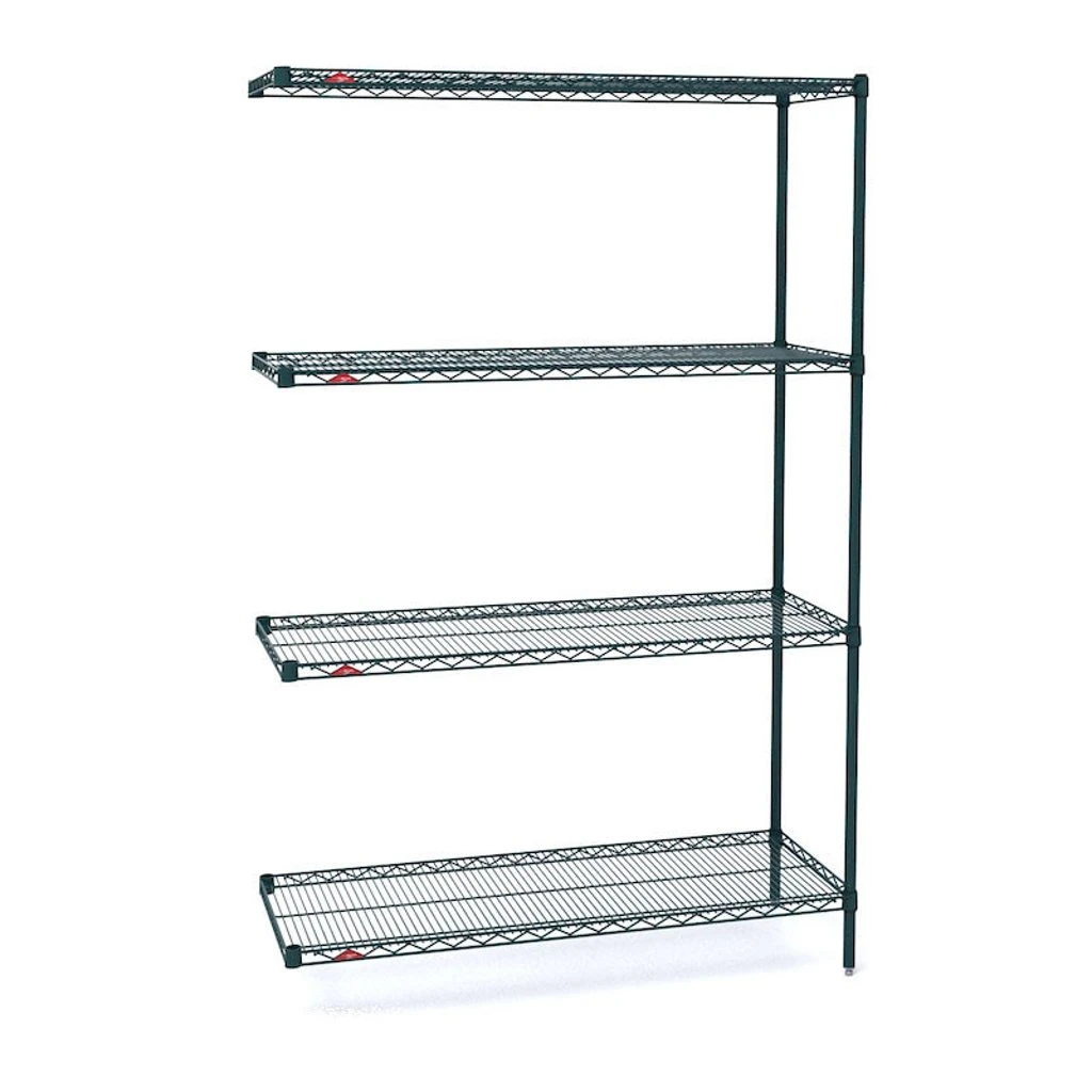 Metro Super Erecta 4-Tier Stationary Add-On Wire Shelving Unit, Metroseal 3 Epoxy 3 Metro Super Erecta 4-Tier Stationary Add-On Wire Shelving Unit, Metroseal 3 Epoxy