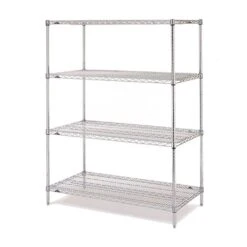 Metro Super Erecta 4-Tier Stationary Starter Wire Shelving Unit, Chrome