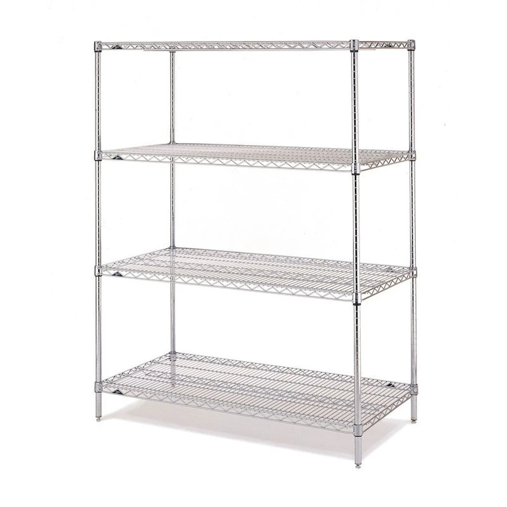 Metro Super Erecta 4-Tier Stationary Starter Wire Shelving Unit, Chrome 3 Metro Super Erecta 4-Tier Stationary Starter Wire Shelving Unit, Chrome