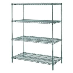 Metro Super Erecta 4-Tier Stationary Starter Wire Shelving Unit, Metroseal 3 Epoxy