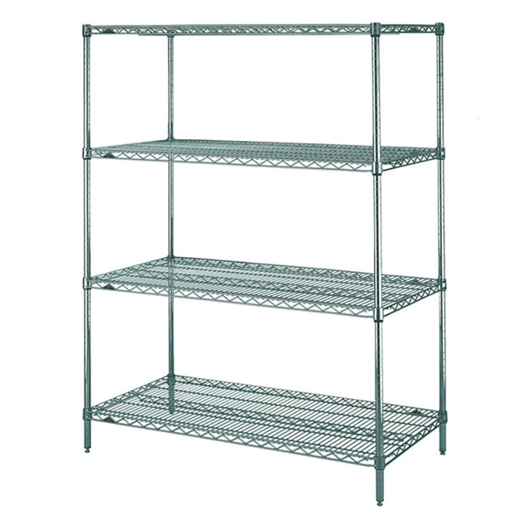 Metro Super Erecta 4-Tier Stationary Starter Wire Shelving Unit, Metroseal 3 Epoxy 3 Metro Super Erecta 4-Tier Stationary Starter Wire Shelving Unit, Metroseal 3 Epoxy