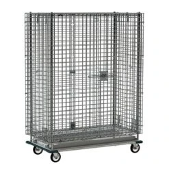 Metro QwikSLOT Heavy-Duty Mobile Security Cabinet With Polyurethane Casters, Chrome