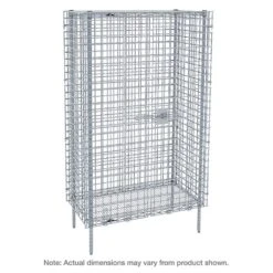 Metro Super Erecta Stationary Security Cabinet, Polished Stainless Steel